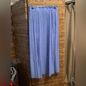 Blue Polka Dot Pleated Women's Skirt